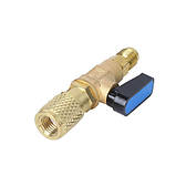 Кран для заправочного шланга під фреон R22, 1/4 SAE, прямий, латунь, фото 3