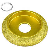 Диск алмазний для округлення кромки 75x10мм по каменю мармуру керамограніту, фото 3