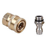 Набір з 2 швидкоз’ємних адаптерів для мийок високого тиску M14x1.5 метал, фото 2