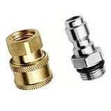 Набір з 2 швидкоз’ємних адаптерів для мийок високого тиску M14x1.5 метал, фото 3