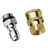 Набір з 2 швидкоз’ємних адаптерів для мийок високого тиску M14x1.5 метал, фото 4