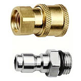 Набір з 2 швидкоз’ємних адаптерів для мийок високого тиску M14x1.5 метал, фото 5