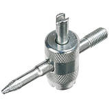 Ключ для ремонту клапанів шин ніпелів авто 4в1, нарізувач різі, метал, фото 3