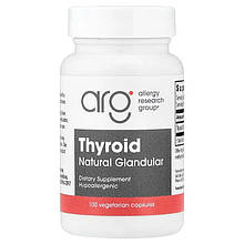 Підтримка щитовидної залози, Thyroid Natural Glandular, Allergy Research Group, 40 мг, 100 вегетаріанських капсул