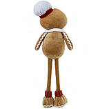 М'яка новорічна іграшка BonaDi Пряниковий чоловічок 39 см з білою шапочкою Фігурка декоративна Бежева, фото 3