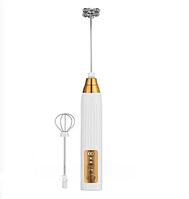 Капучинатор для молока Hoffmans HM-8045 ручний з вбудованим акумулятором 30 Вт Білий