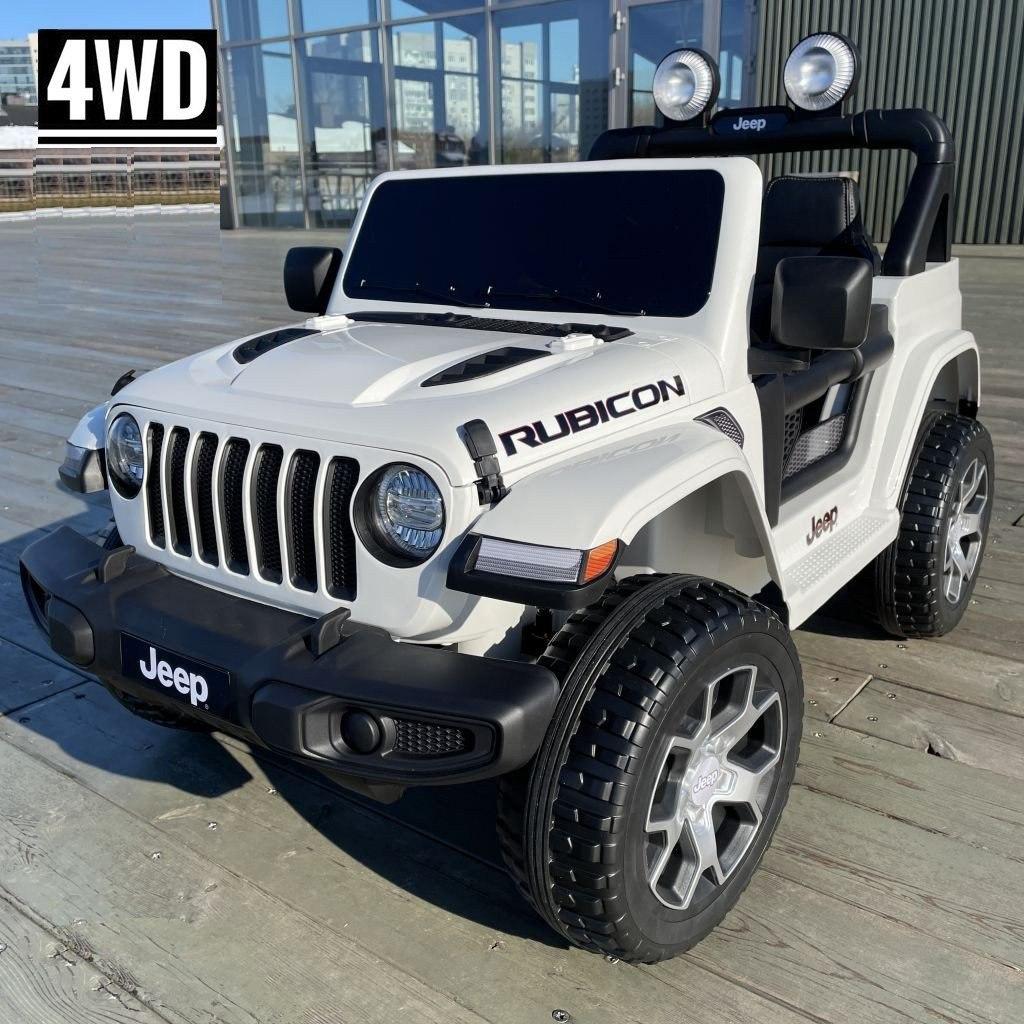 Дитячий електромобіль на акумуляторі Jeep M 4176 з пультом радіокерування для дітей 3-8 років Білий, фото 1