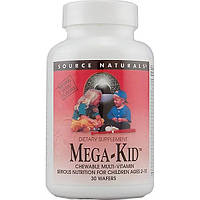 Вітаміни та мінерали для дітей, Mega-Kid, Source Naturals, смак ягід, 30 жувальних таблеток