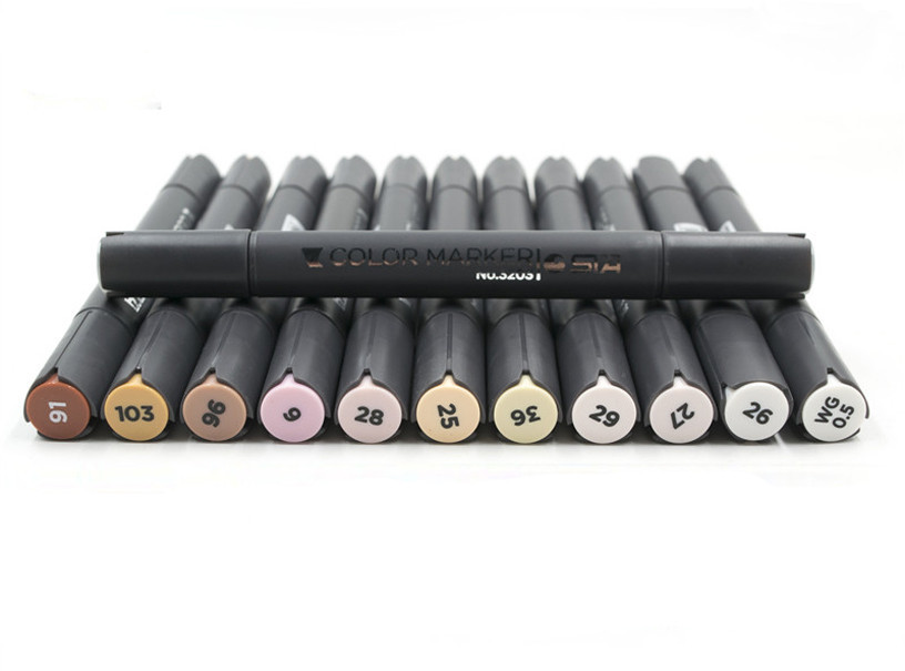 Набір маркерів для скетчінга  STA  тілесних відтінків 12 штук  (STA-3203-body), фото 1