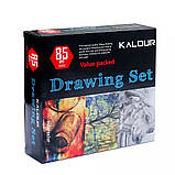 Набір для малюнку та ескізів KALOUR на 85 предметів у нейлоновій сумці, фото 2