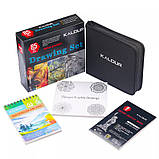 Набір для малюнку та ескізів KALOUR на 85 предметів у нейлоновій сумці, фото 4