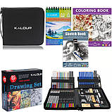 Набір для малюнку та ескізів KALOUR на 85 предметів у нейлоновій сумці, фото 10