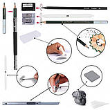 Преміум набір для малюнку та ескізів Kalour в металевій коробці 50 предметів, фото 8