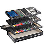 Преміум-набір для малюнку та ескізів Kalour 142 предмети, фото 2