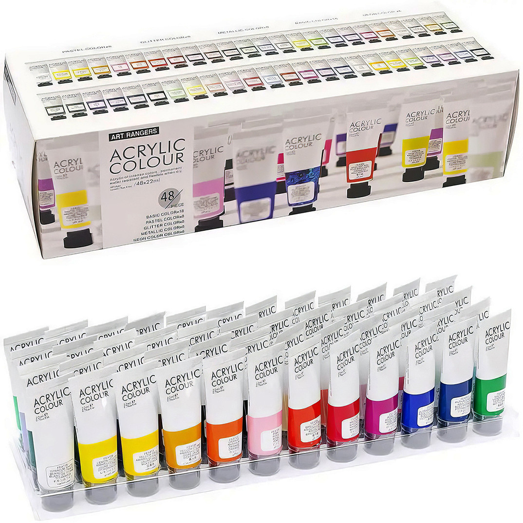 Художні акрилові фарби Art Rangers набір з 48 кольорів по 22 мл, фото 1