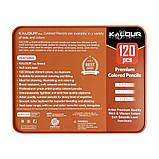 Преміум-набір кольорових олівців Kalour у металевій коробці 120 кольорів (‎KA-CP120-T), фото 8