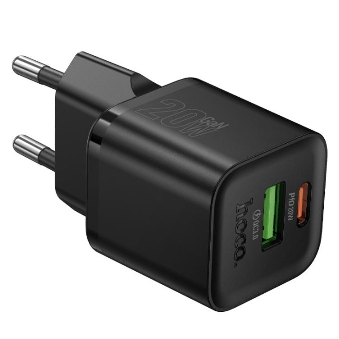 МЗП Hoco N65 Ingenious PD20W+QC3.0 charger(EU) Black