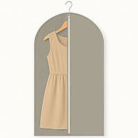 1шт Чохол для одягу на змійці 140х60см,напівпрозорий,Сірий DS