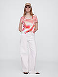 Жіноча футболка GAP в смужку 1159844471 (Білий/Червоний S), фото 3