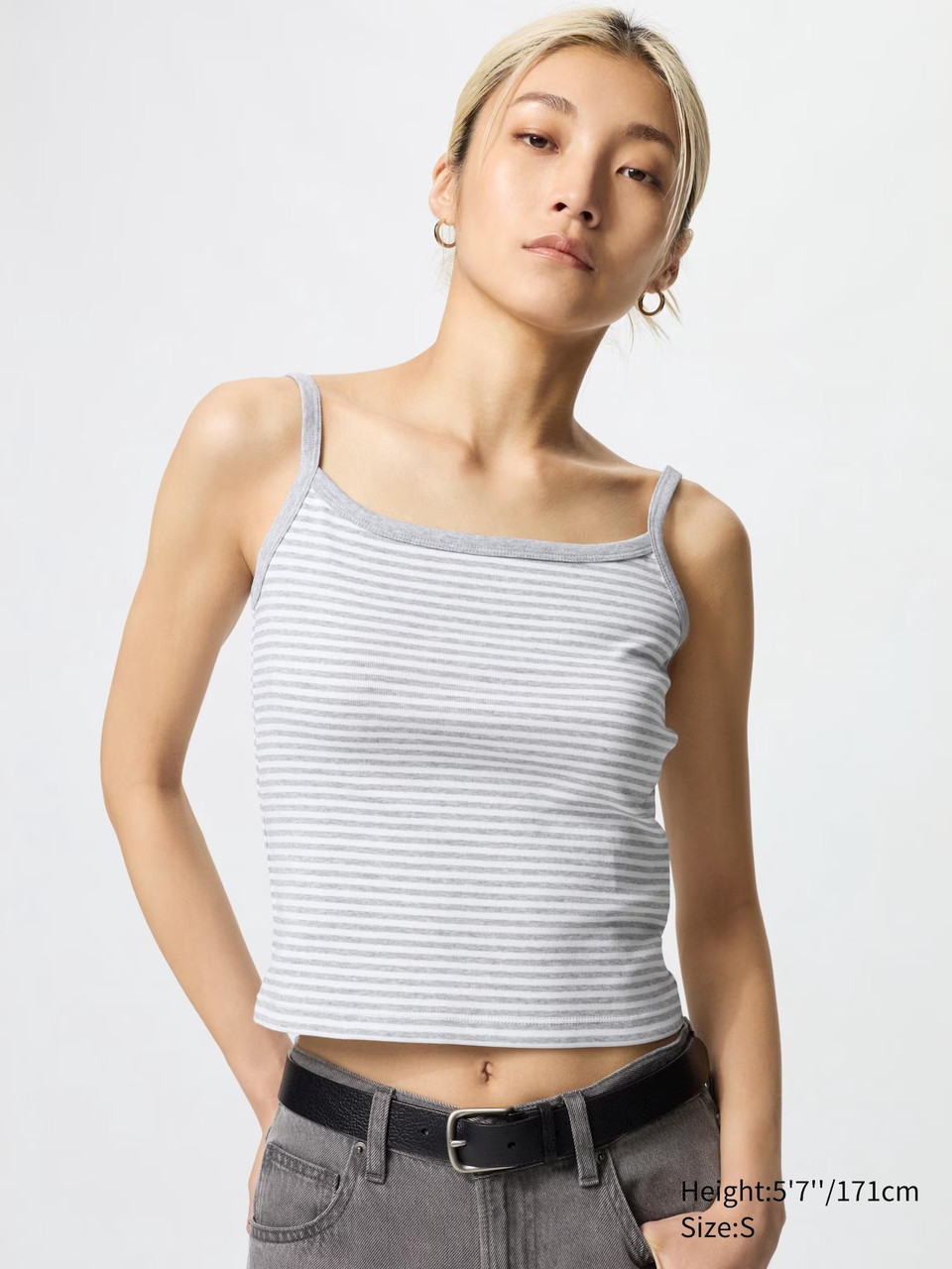 Жіночий топ UNIQLO укорочена майка 1159844521 (Білий/Сірий XXL), фото 1