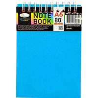 Блокнот А6, 80 л., пластик, пружина сверху (ГОЛУБОЙ) [tsi277975-TSI]