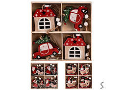 Фігурка-підвіска новорічна Wooden 8шт/уп R96362 ТМ STENSON