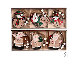 Фігурка-підвіска новорічна Wooden 9шт/уп R96375 ТМ STENSON