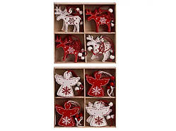 Фігурка-підвіска новорічна Wooden 12шт/уп R96367 ТМ STENSON