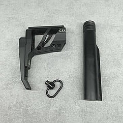 Приклад для M16/M4/AR15 з регульованим Тильником + Q Антабка Чорний