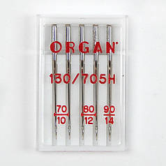 Набір голок Organ (Японія) Standard №70-90, для побутових швейних машин, 5 шт