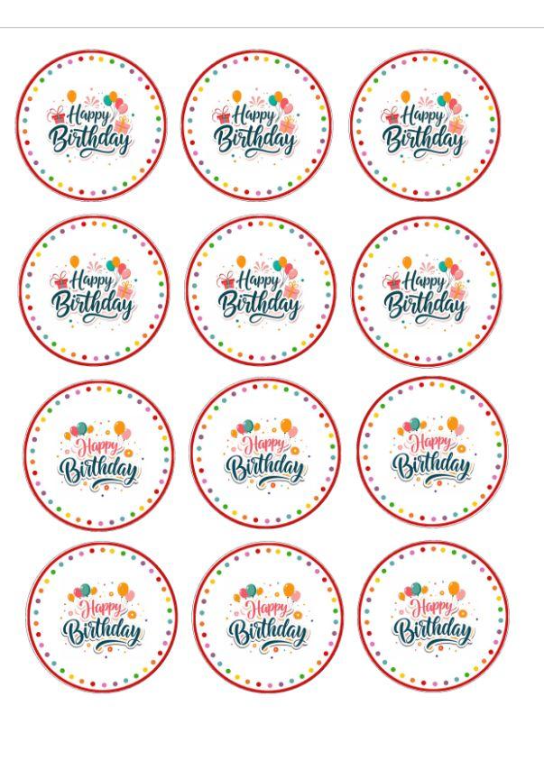 Вафельна картинка "Happy Birthday!" /ВК-0014/ - А4, фото 1