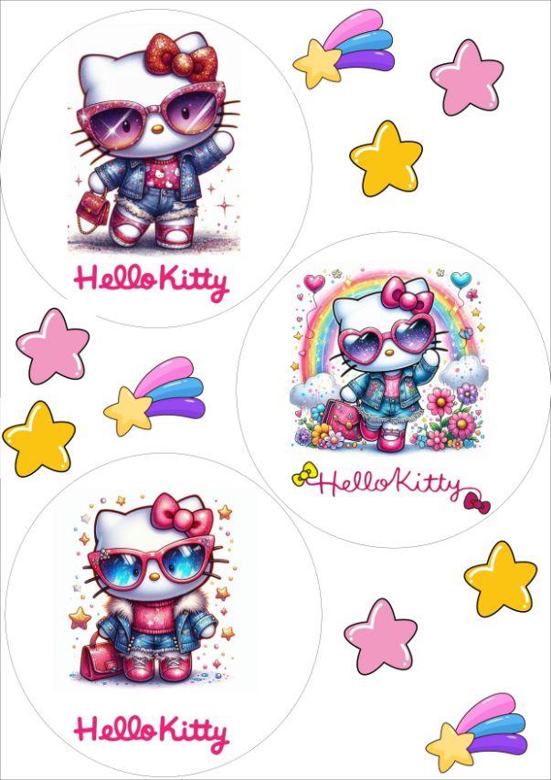 Вафельна картинка "Тортик для дівчинки" "Hello Kitty" /ВК-0021/ - А4, фото 1