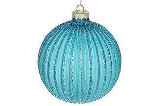 Ялинкова куля рельєфної форми з декором з гліттера 10см