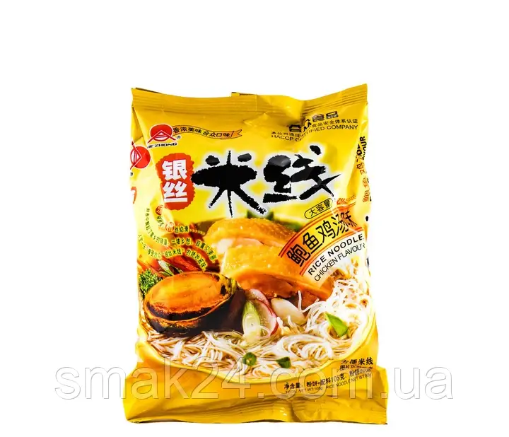 Рисова вермішель швидкого приготування зі смаком курки та морепродуктів Ne Zhong Rice Noodle 80г