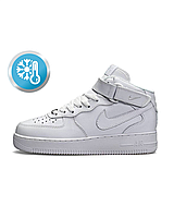 Nike Air Force 1 High All White Fur 36