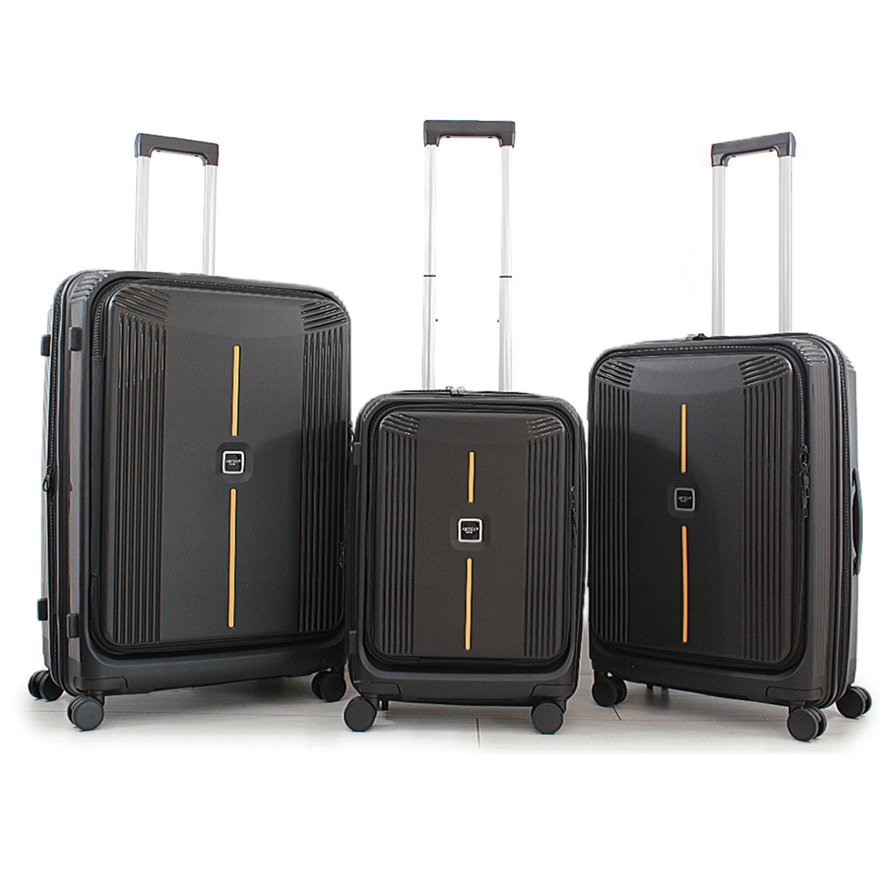 Набір валіз Франція (L M S-3шт) поліпропілен чорний/Airtex 647, фото 1