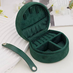 Скринька для прикрас футляр для зберігання коштовностей і аксесуарів органайзер 10х9х5 см оксамит, зелений