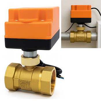 Електроприводний кульовий кран FADO 1, 2Вт, KSE03 / Водопровідний кран електричний