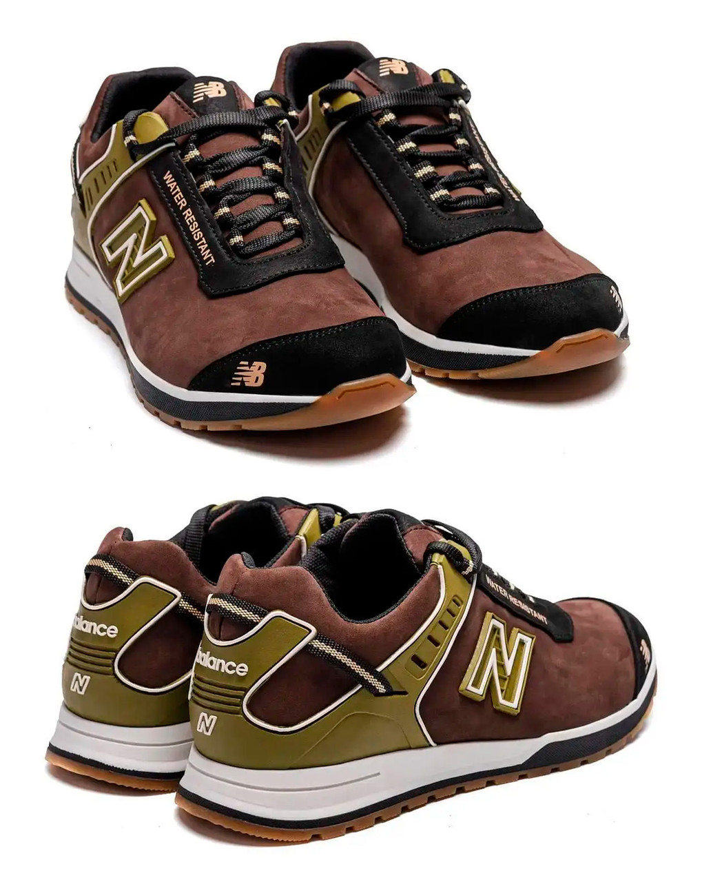 Чоловічі шкіряні кросівки NB Clasic Brown, чоловічі коричневі туфлі, кеди повсякденні. Чоловіче взуття, фото 1