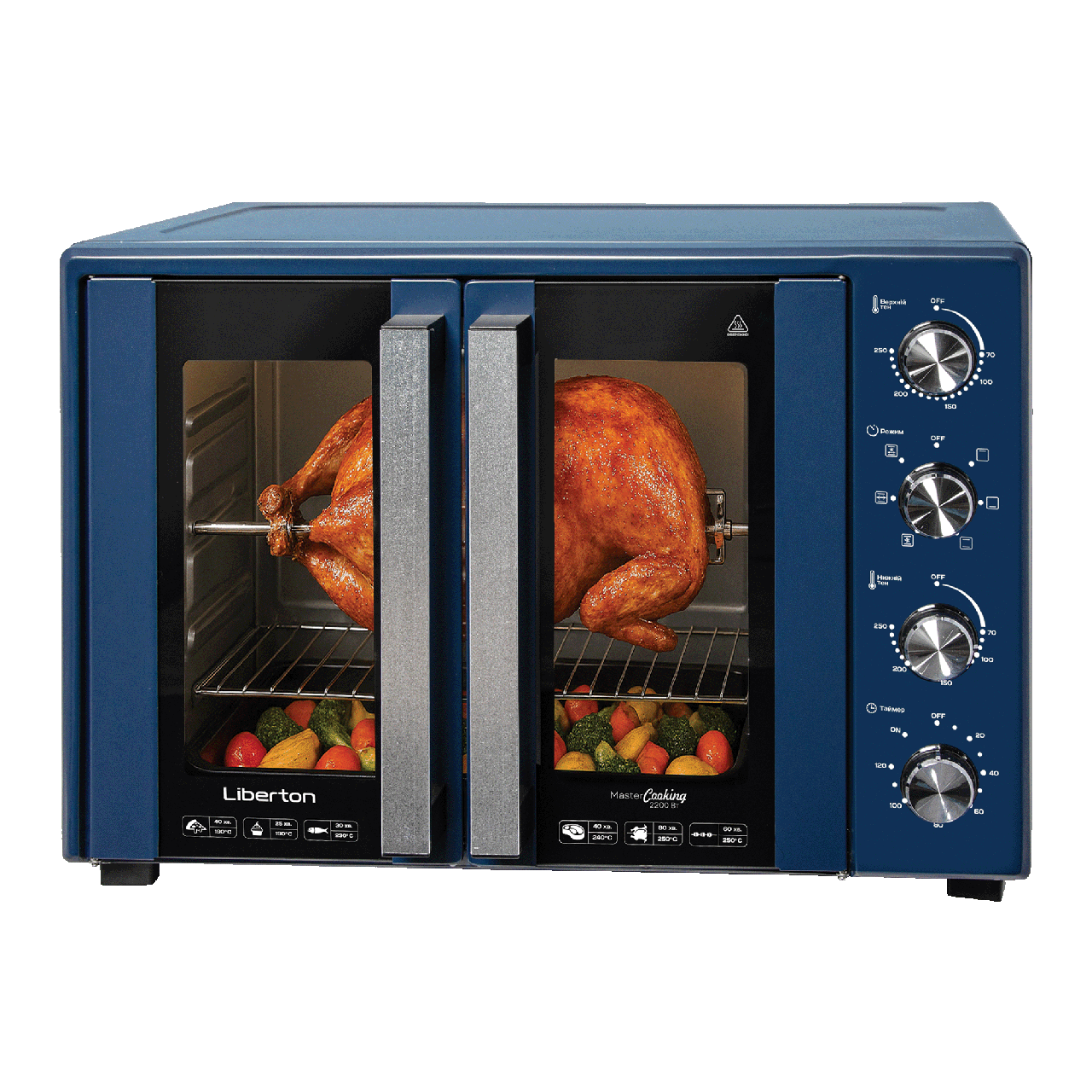 Електродуховка Liberton LEO-600 Dark Blue - 60 л конвекція 2200 Вт