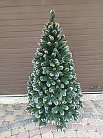 Кармен золото 1,8 м з шишками і перлами ялинка штучна новорічна