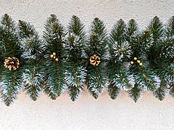 Гірлянда хвойна "Кармен" з золотими шишками, перлами 2.90 м  штучна