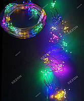Новорічна світлодіодна гірлянда ПУЧОК-РОСА 240LED, 10 ліній 2.4 м. мультиколор
