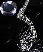 Новорічна світлодіодна гірлянда ПУЧОК-РОСА 240LED, 10 ліній 2.4 м. білий