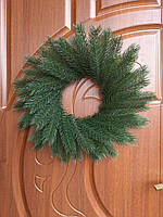 Новорічний вінок литий "Буковельский" 50см зелений / Вінок хвойний / Декор
