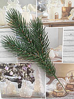 Гілка ялинки лита зелена №9 . Штучна хвоя. Литі гілочки ялини. Ялинкові гілочки.(108шт)