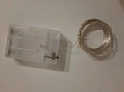 Новорічна світлодіодна гірлянда НА БАТАРЕЙКАХ РОСА 50 LED 5 м білий