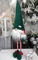 Іграшка Скандинавський гном 75см зелений. Різдвяний ельф, санта-клаус новорічний, іграшка м'ягка