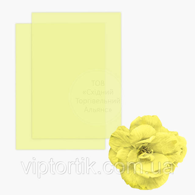 Вафельний папір ультратонкий А4 (для квітів) - Жовтий, фото 1