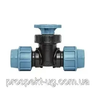Вентиль Ду20 (3/4") запірний обжимний Unidelta ПНД, фото 1